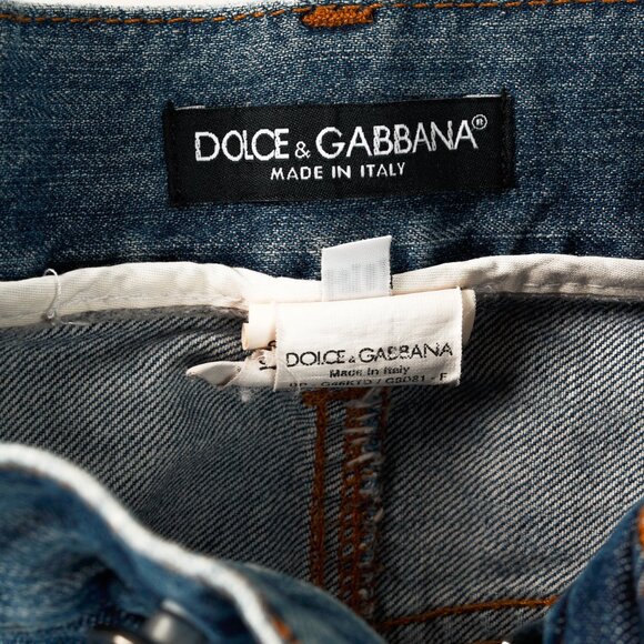 Dolce & Gabbana Medium-Wash Distressed Straight-Leg Jeans - Picture 10 of 12